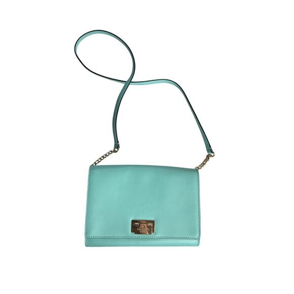 Kate Spade Byrd Wellesley Shoulder Bag Turquoise Leather Freshair - Picture 1 of 8